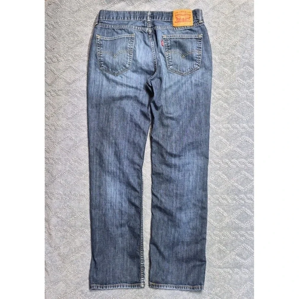 Levis 514 Mens Blue Jeans Size 34x34 Straight Leg Denim Pants Medium Dark Wash